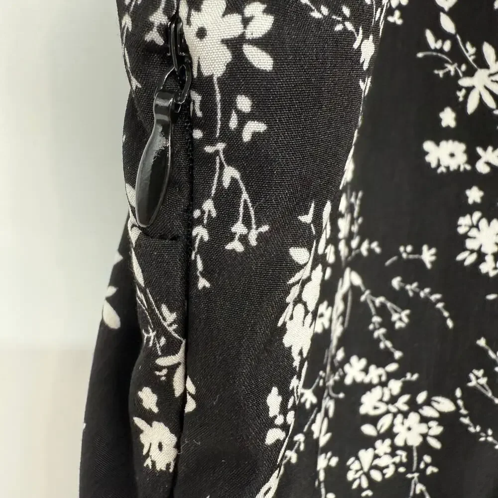 Disturbia Naomi Corset Mini Dress Women's Sz 16 Black Floral Print Gothic Lolita - Picture 6 of 9